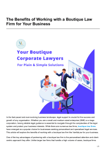 The Benefits of Working with a Boutique Law Firm for Your Business