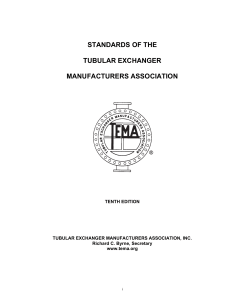 TEMA Standards of the Tubular Exchanger