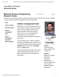 Citation management tools - Materials Science & Engineering Research Guide - Library Guides at Iowa State University