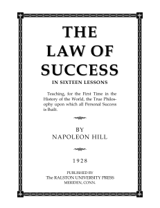 Napoleon Hill - The Law of Success in Sixteen Lessons