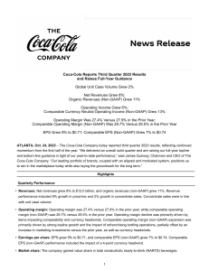 Coca-Cola third quarter 2023 full earnings release 10.24.23 FINAL
