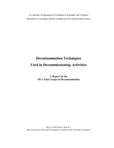 Decontamination Techniques Used in Decommissioning Activities