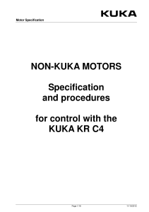 Non-KUKA Motor Specification for KUKA KR C4