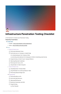 Infrastructure Penetration Testing Checklist  