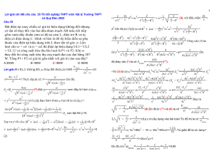 Lời giải chi tiết cho câu  35 Thi tốt nghiệp THPT môn Vật lý Trường THPT Lê Quý Đôn 2022