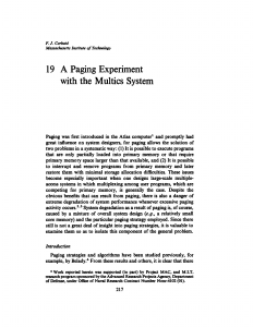 A Paging Experiment with the Multics System