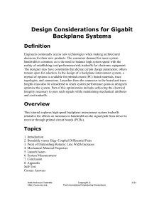 Design Considerations for Gigabit Backplane Systems