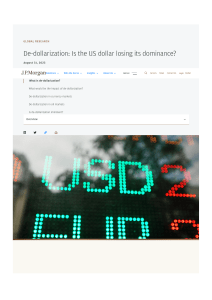 De-dollarization- The end of dollar dominance  J.P. Morgan