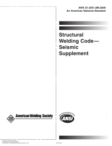 Structural Welding Code Seismic Suppleme