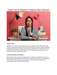 Thesis Tips for Newbies: A Step-by-Step Approach