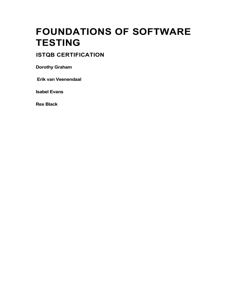 Foundations of software testing ISTQB Certification book