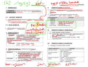 TERKINI NOTA MORFOLOGI