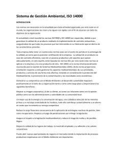 SISTEMA DE GESTIÓN  AMBIENTAL ISO 1400