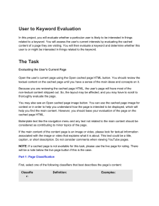 User to Keyword Evaluation
