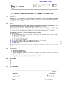 QM 9 Rev 26 Control of Non Conforming product - Uncontrolled copy