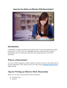 How Do You Write an Effective PhD Dissertation
