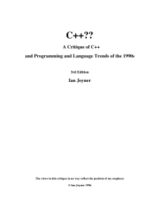 C++ Critique (3rd Ed)