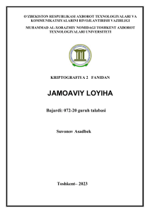 kriptografiya jamoaviy loyiha