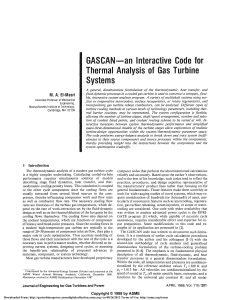  GASCAN—An Interactive Code for Thermal Analysis of Gas Turbine Systems