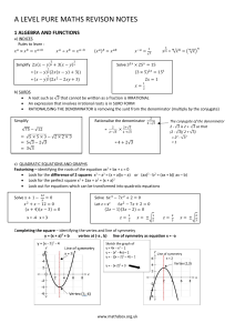 Alevelpure Mathematics revision notes