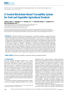 A Trusted Blockchain-Based Traceability System for Fruit and Vegetable Agricultural Products (1)
