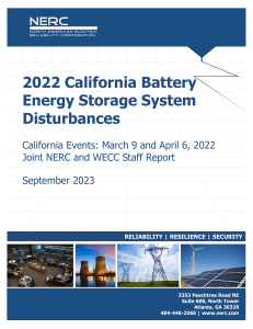 NERC BESS Disturbance Report 2023
