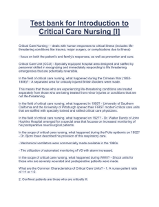Test bank for Introduction to Critical Care Nursing