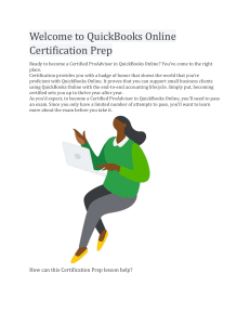 Welcome to QuickBooks Online Certification Prep
