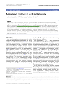 Glutamine reliance in cell metabolism