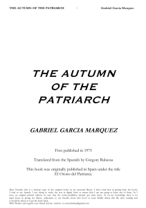 The Autumn Of the Patriach-GABRIEL GARCIA MARQUEZ