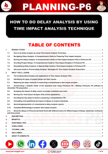 Time Impact Analysis (TIA) in Primavera P6 by @Planning-P6