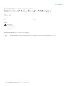 Bibliography-Cultural Anthropology of Death