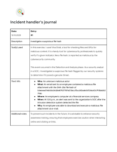Incident handler's journal 