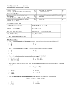 Electrochemistry Questions - Grade 12