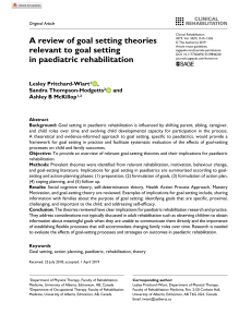 A review of goal setting theories