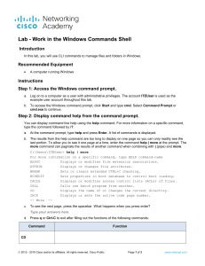 11.4.1.5 Lab - Work in the Windows Command Shell