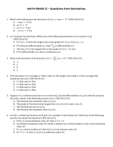 Math G12 - Derivatives Questions (1)