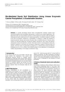 Bio-Mediated Sandy Soil Stabilization Using Urease Enzymatic Calcite Precipitation  A Sustainable Solution