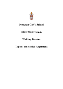 22-23-DGS-Writing Booster-One-sided Argument