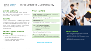 Introduction to Cybersecurity 3.0 Overview Aug 2023