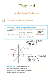 Extreme Values of Functions: Derivatives Applications