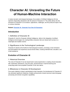 Character AI Unraveling the Future of Human-Machine Interaction