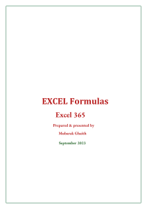 Excel 365 formulas