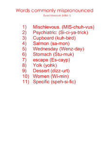 Words Commonly mis pronounsed