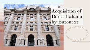 M&A Borsa Italiana & Euronext
