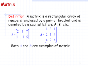 Definition of Matrices
