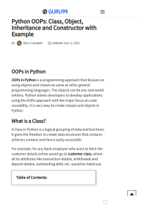 Python OOPs  Class, Object, Inheritance and Constructor with Exa