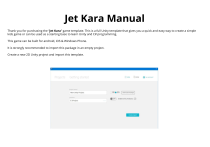 Jet Kara Unity Game Template Manual