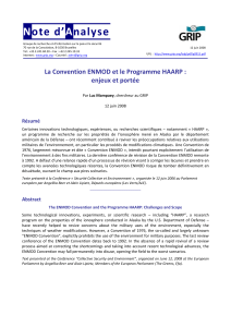 La Convention ENMOD et le Programme HAARP - enjeux et portée