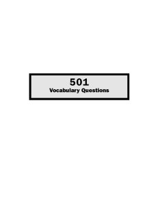 Vocabulary – 501 Vocabulary Questions